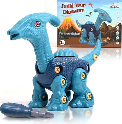 DIY Take-Apart Dinosaur Toy - STEM Building Toy for Kids 3+ Years - Blue Brachiosaurus
