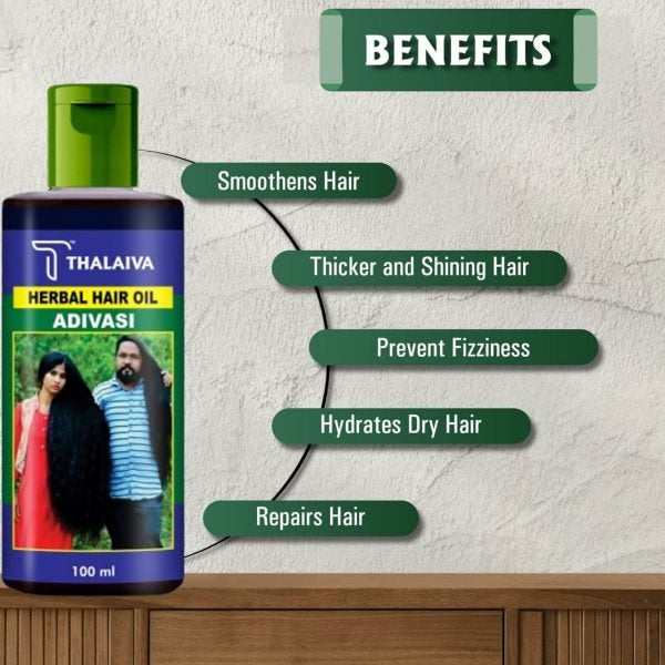 Adivasi Herbal Hair Oil - Thalaiva Natural Hair Nourishing Oil 100ml | For Shiny & Smooth Hair Look