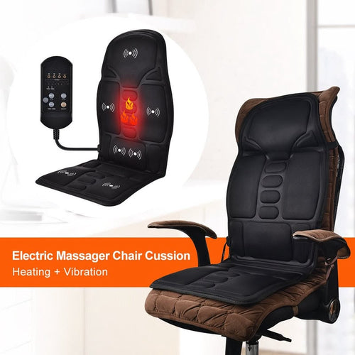 Electric Massage Seat Topper - Heated Vibration Full Body Massager Chair Cushion with Remote