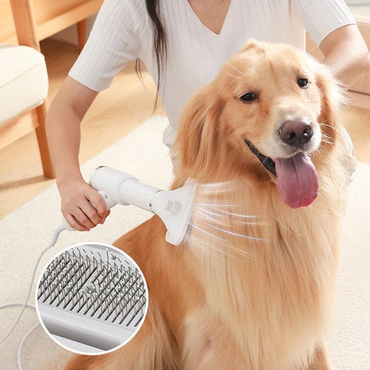 Pet Hair Dryer Comb - 2-in-1 Low Noise Pet Grooming Dryer & Brush for Cats and Dogs